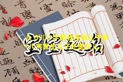 八 🐒 字算我没得儿子命「八字算生儿子还是女儿」